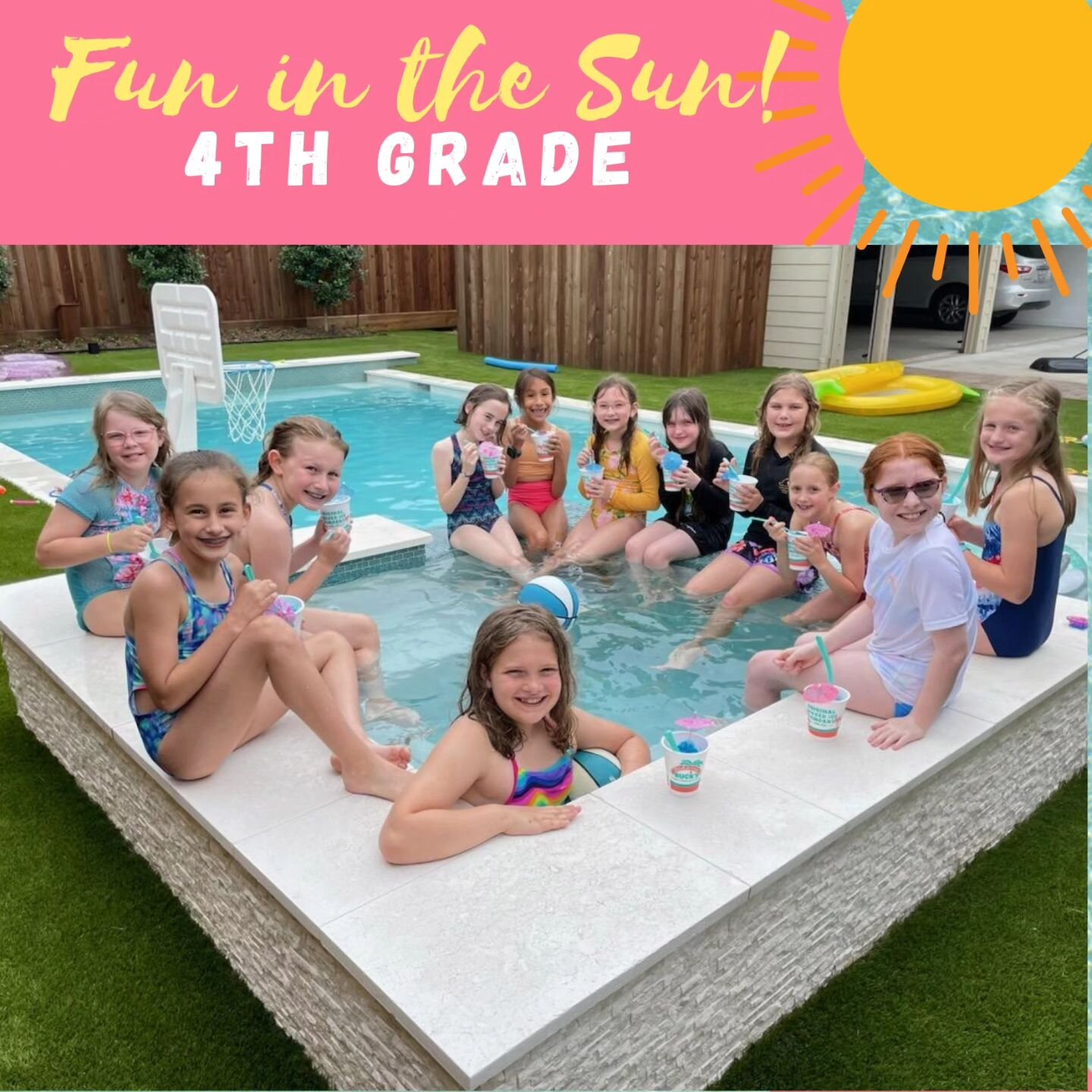 🌴☀ Fun in the Sun with the 4th grade girls! Thank you Bruce family for hosting this memorable Eagle Evening Social. 🥳