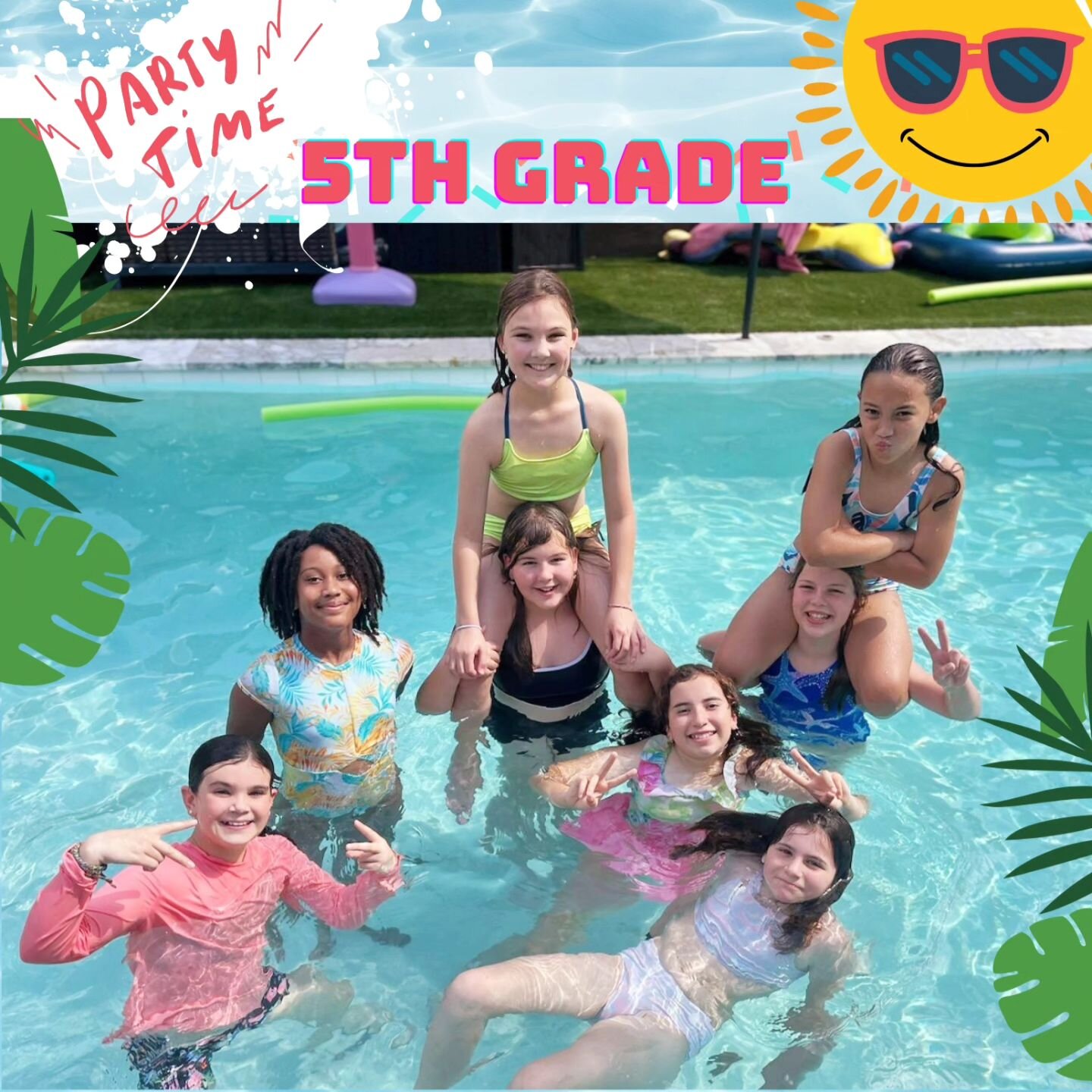 🌸 5th grade girls pool party celebrating 🎊 another great school year! Thank you 🙌Ferrarese family for hosting another Eagle Evening Social.