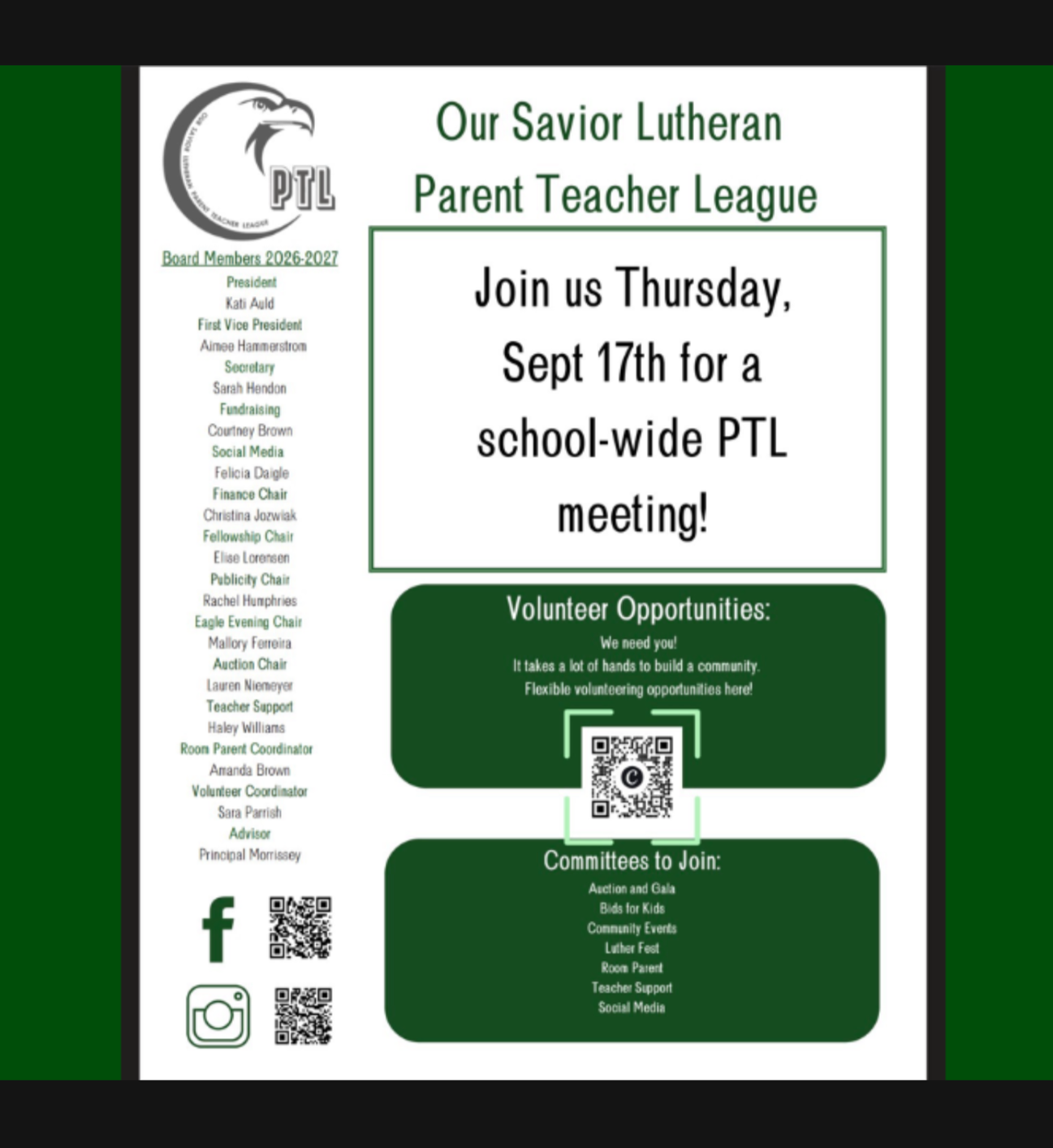 School Wide PTL Meeting 