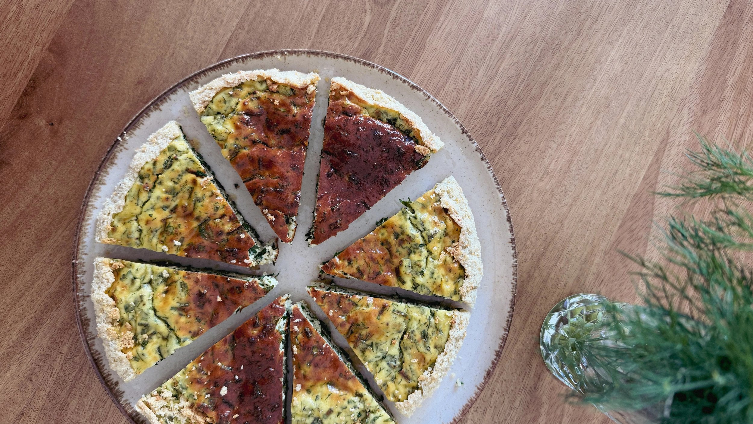 Herby Ricotta Quiche with Almond Flour Crust