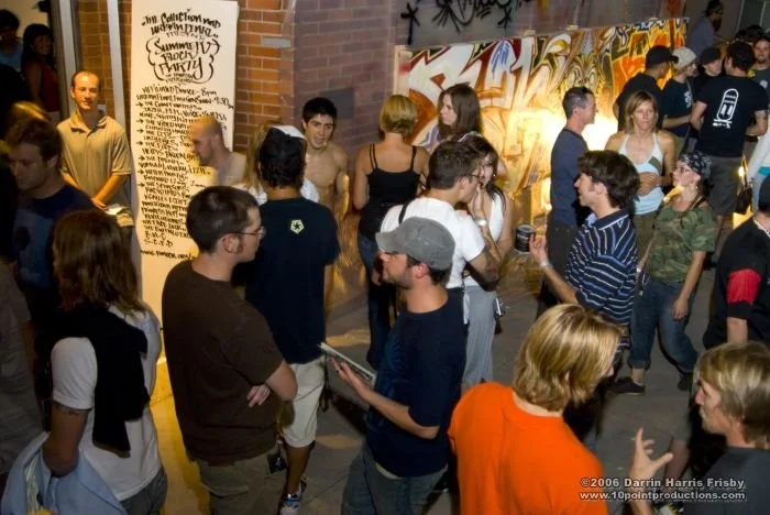 Crowd at Open Wall at BMoCA in 2006