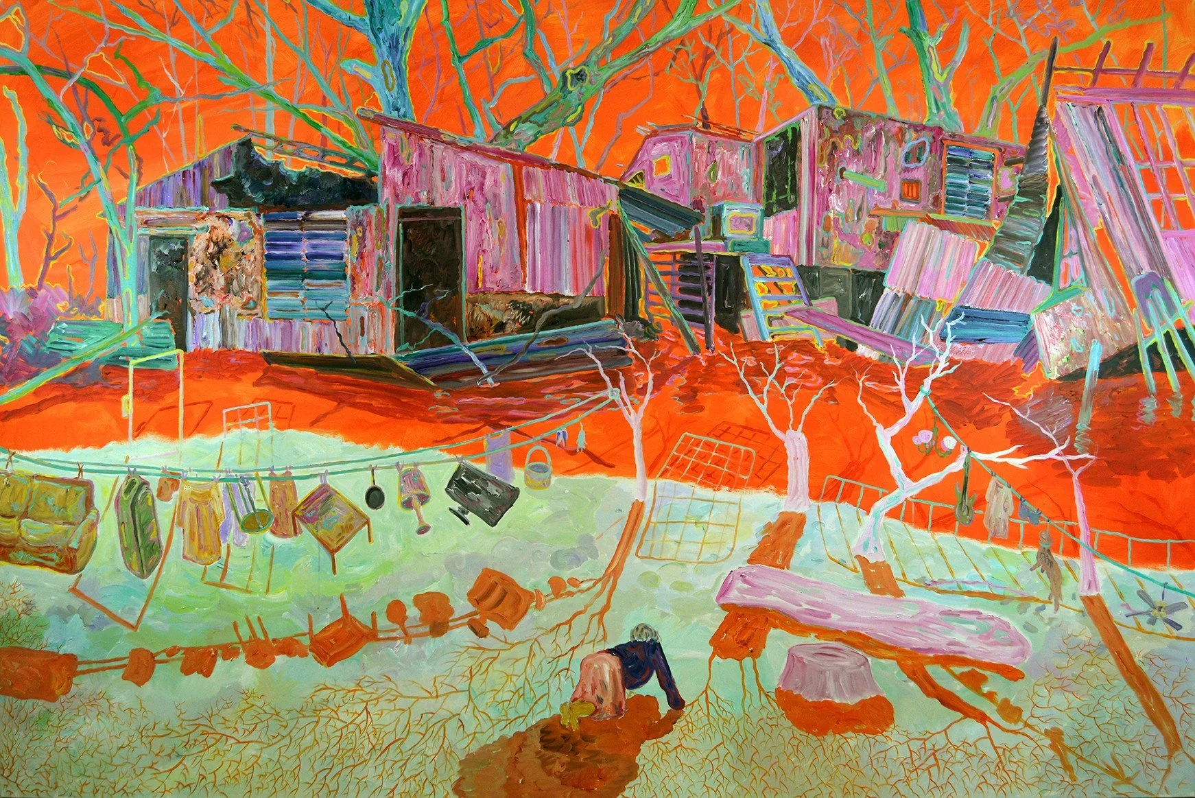 Xi Zhang, Christina's World, acrylic on canvas, 72 x 108 inches, 2017. Image courtesy of the artist.