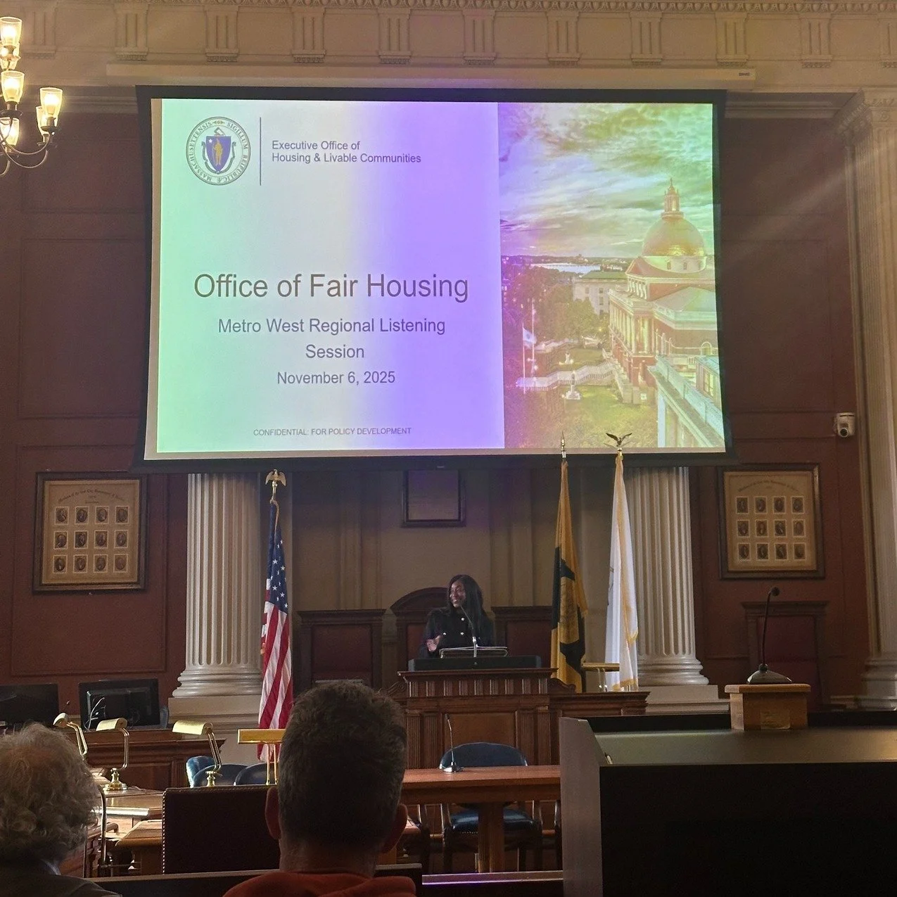 Earlier this week, my office attended the Fair Housing Regional Listening Session with the Metro West Collaborative Development to assist in guiding and informing the Commonwealth's new Office of Fair Housing. 

Stay tuned for future sessions on this