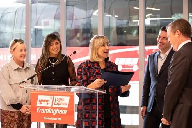 The Framingham Logan Express is a fast and efficient way to travel from Framingham to Logan Airport and back again.  It is so popular that we quickly outgrew the relatively new parking garage. Now, with additional parking floors, new solar panels, an