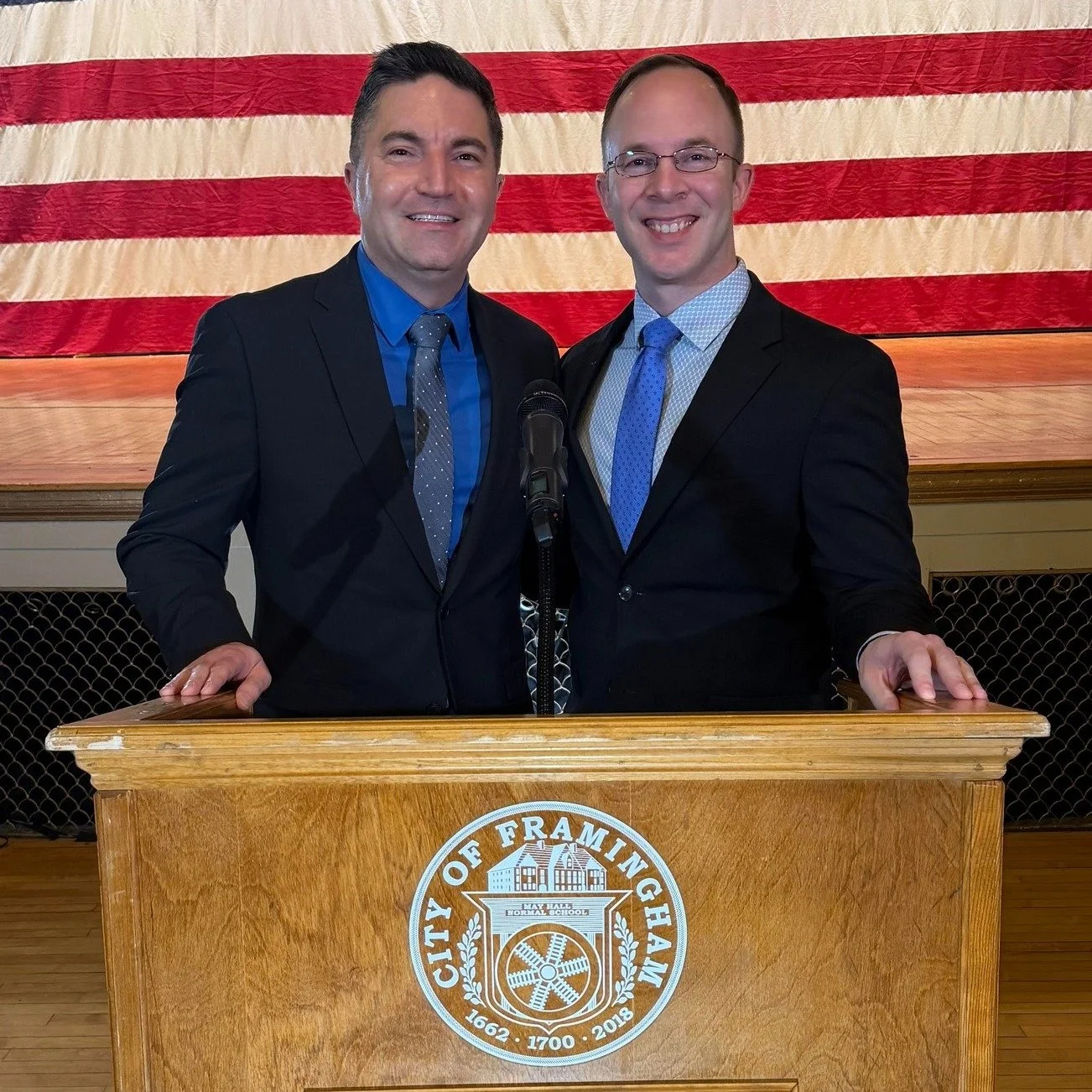And we officially have a second elected official in the house! 

Please join me in congratulating my husband, Brent, on his swearing-in to the Framingham School Committee yesterday.