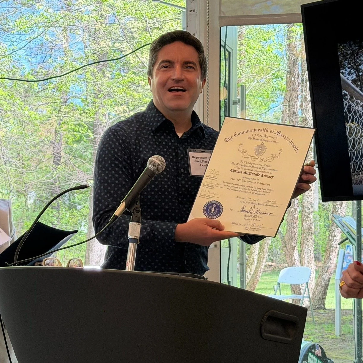 I was proud to join the Framingham legislative delegation in congratulating the leadership and staff of the McAuliffe Library Branch on its tenth anniversary! Our beautiful and expansive library system is one of the many qualities that makes Framingh
