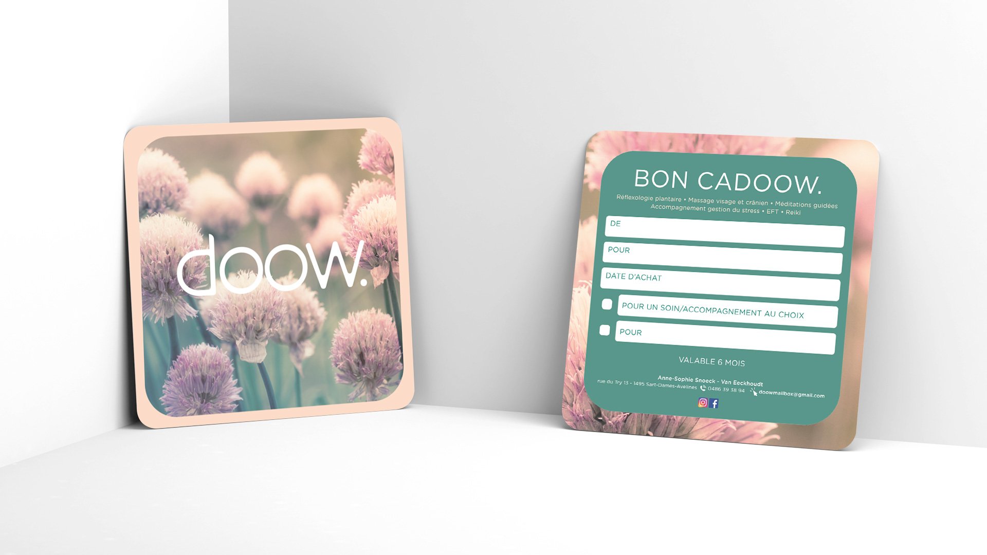Création de logo - Doow. Lifestyle - déclinaison de la charte graphique - carte cadeau