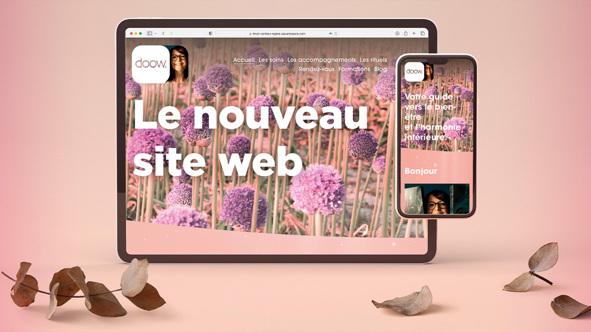 Création de logo - Doow. Lifestyle - déclinaison de la charte graphique - site web