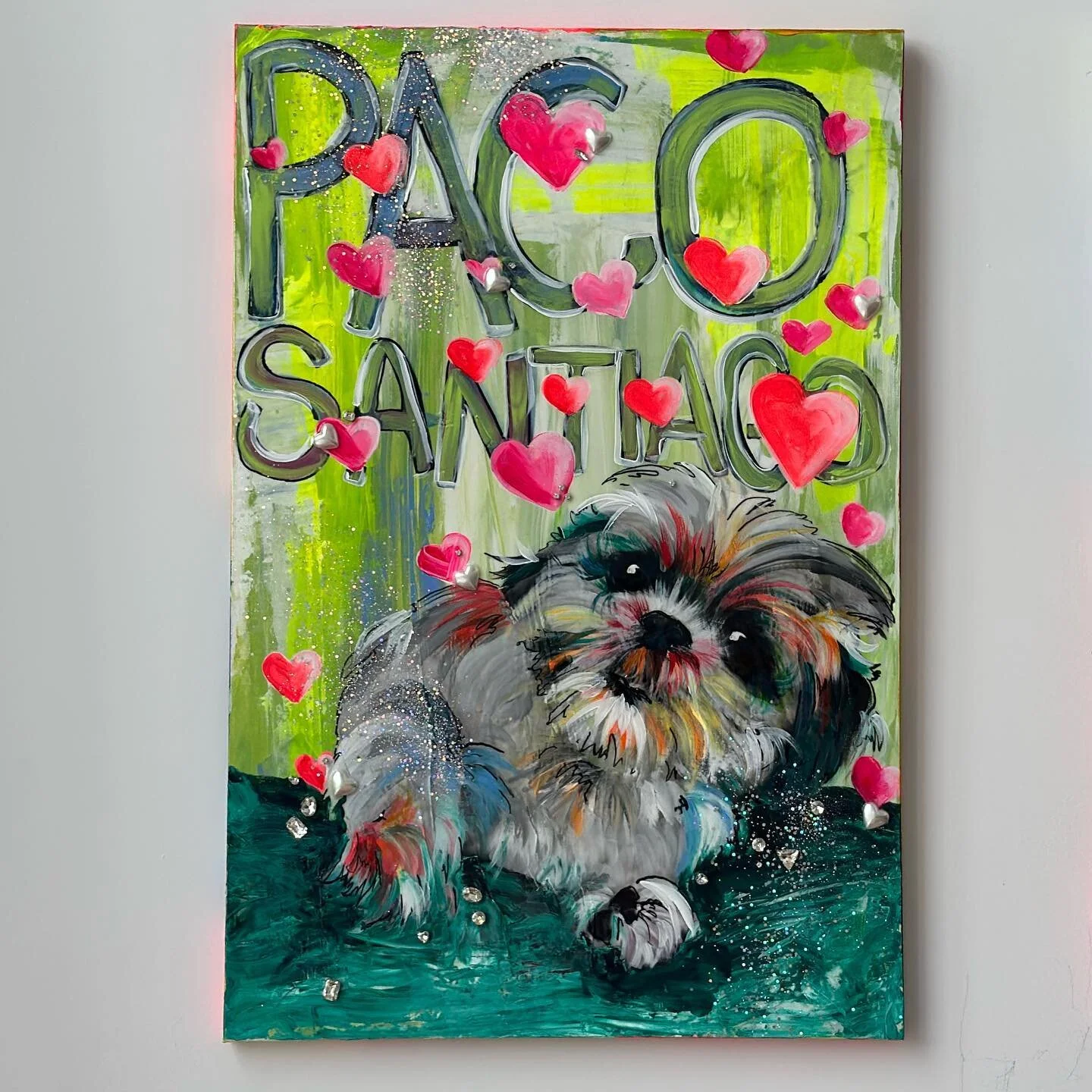 🐾 Paco 🐾 

#TouchableArt #Resin #crystal #Acrylic #portraitpainting #Portrait #painting #NYCartist #BrooklynArtist #WomenArtist #womeninbusiness  #Funart #popart #Interactiveart #KidArt #Smiley #Smileyart #HappyPainting