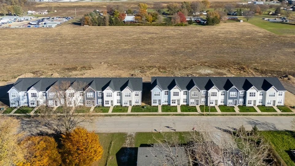 The Hub District townhomes in Kokomo, Indiana, Make Room Architecture