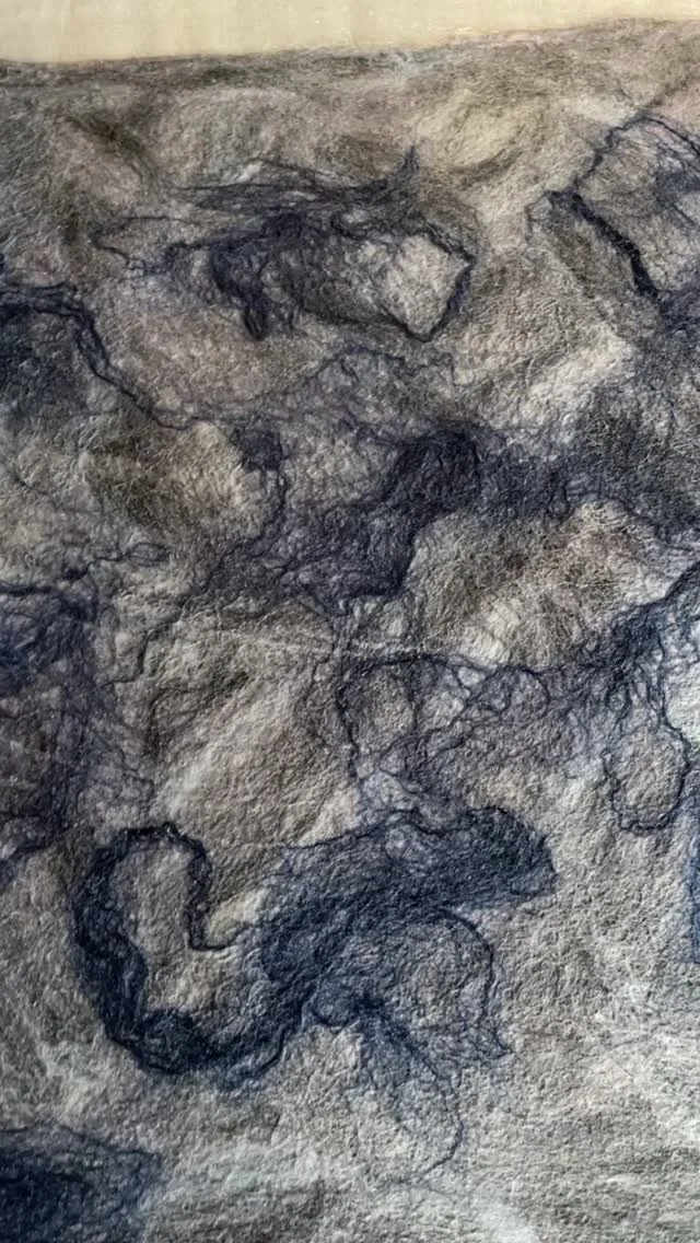 Cowl progress #fiberartist #felting #fiberart #fiberart_community #wearableart #nunofelting