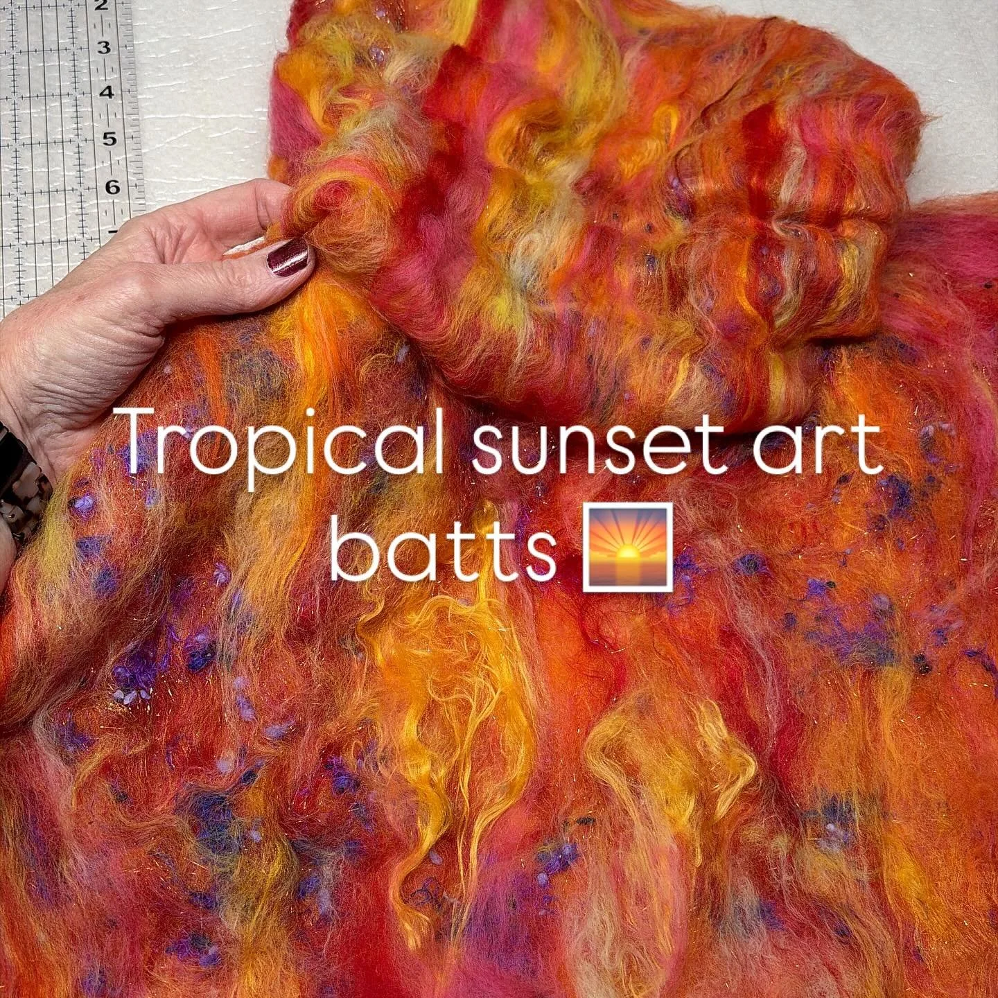 New shop lighting lights up all the colors in these art batts for a new cowl 🧣 #felting #wetfelting #ashfordblendingboard #nunofelting