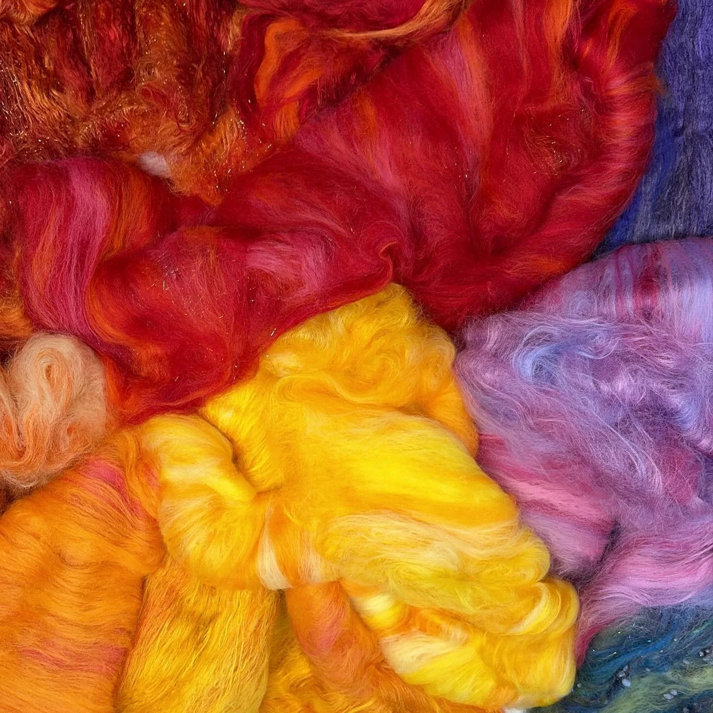 Finished art batts for a new piece.