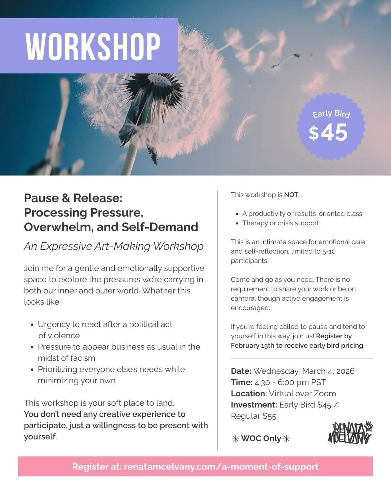 What if you could just... pause? 😪

In a world that demands our constant reaction, perfection, and productivity (especially right now) I&rsquo;m creating a soft space for us to land.

Pause &amp; Release is a gentle expressive art-making workshop fo