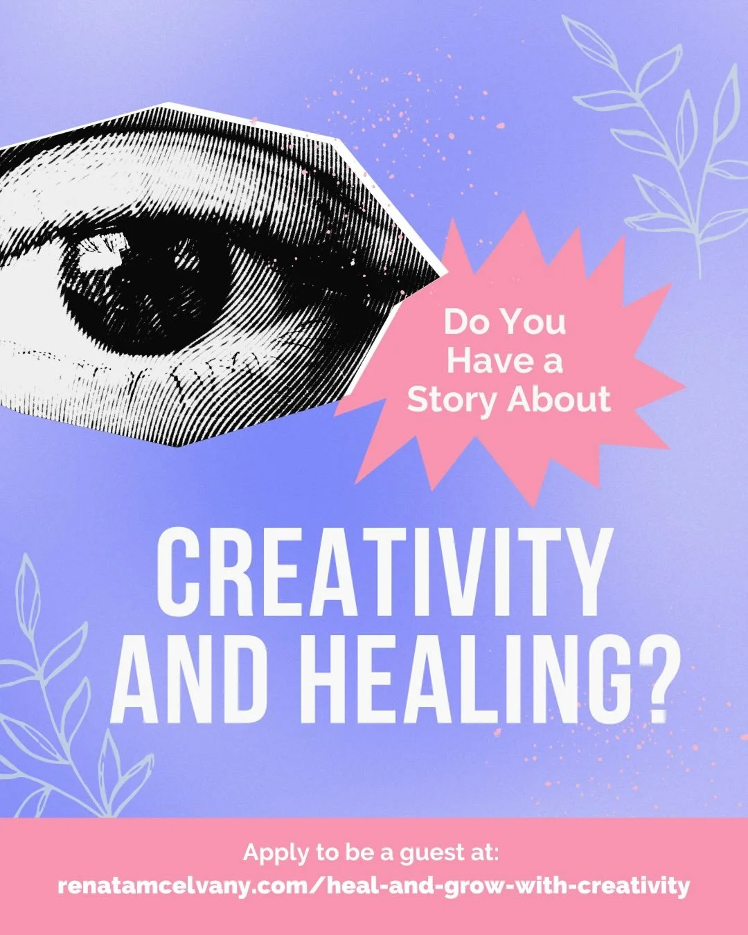 Do you have a story about creativity that didn&rsquo;t start with productivity&hellip; but with survival, healing, or self-connection?

I&rsquo;m opening invitations for guests to join me on Heal and Grow with Creativity for intimate, reflective conv