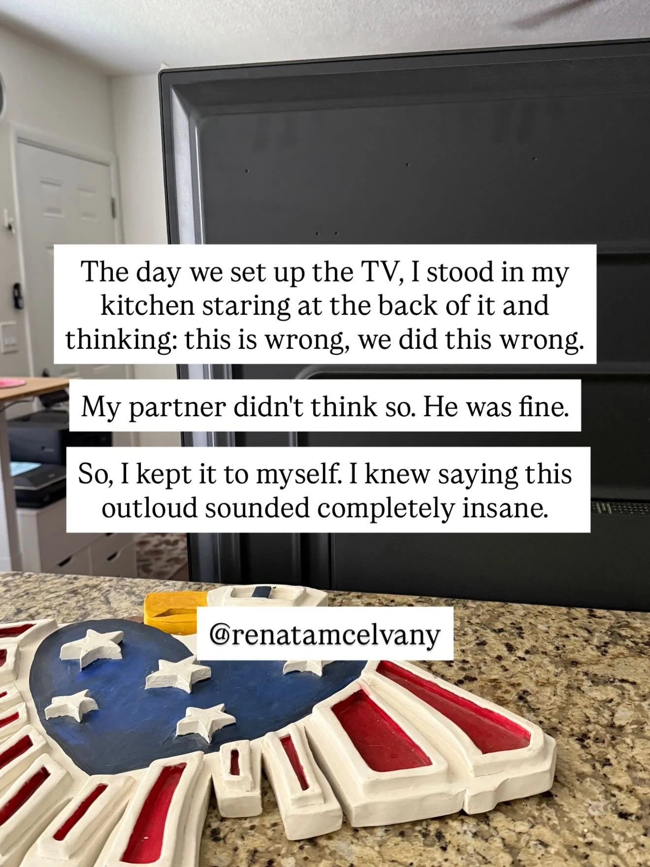 I had a preference or so I thought. I knew exactly what it was. And, I kept it completely to myself because saying it out loud would have sounded insane.

This is the one about the TV, the neighbor&rsquo;s apartment, and the rules I thought I was sup