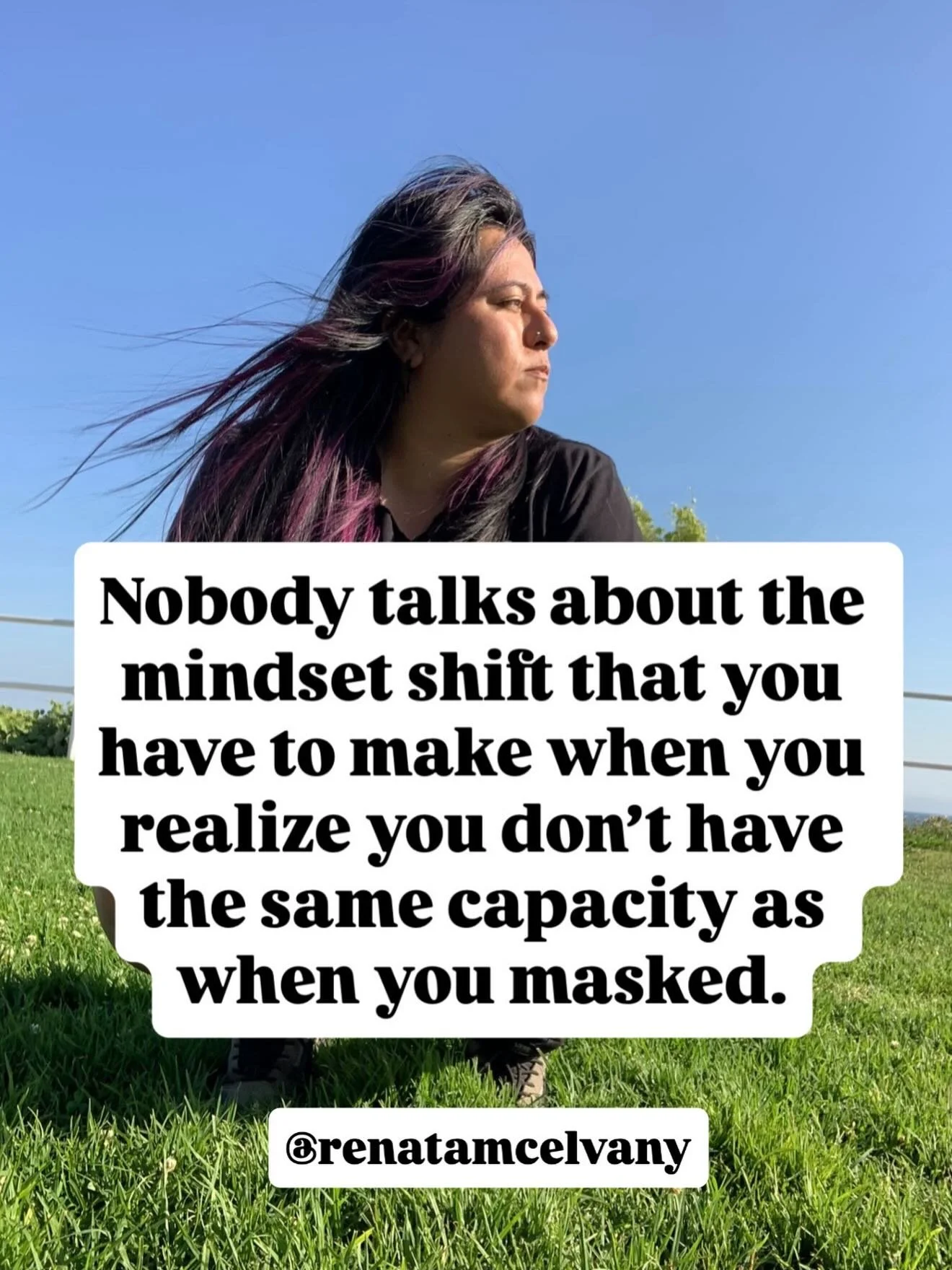 If you&rsquo;re in the midst of this right now, you&rsquo;re welcome here. You don&rsquo;t have to be somewhere better than this to be here. 

What do you miss the most from when you used to be able to mask? 

#latediagnosis #unmasking #audhdburnout
