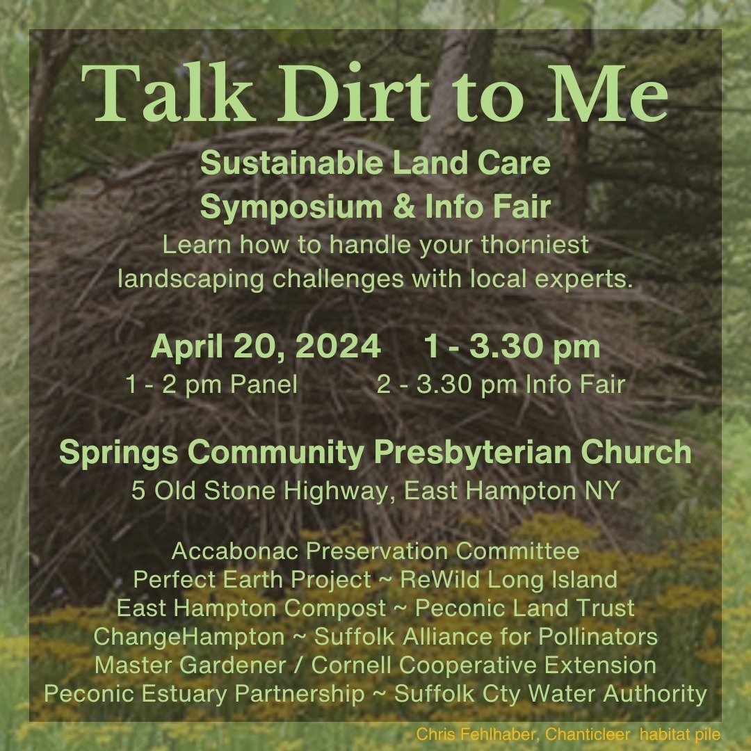 Get more info and register:
https://e.givesmart.com/events/BWu/

Come say hi and let's talk dirt, home composting and sign up to participate the community food scrap drop-off program with East Hampton Compost, a collaboration between ReWild Long Isla