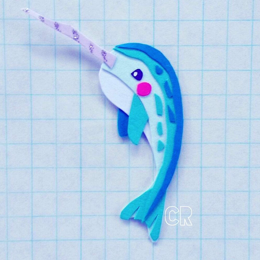 Cut Paper Narwhal