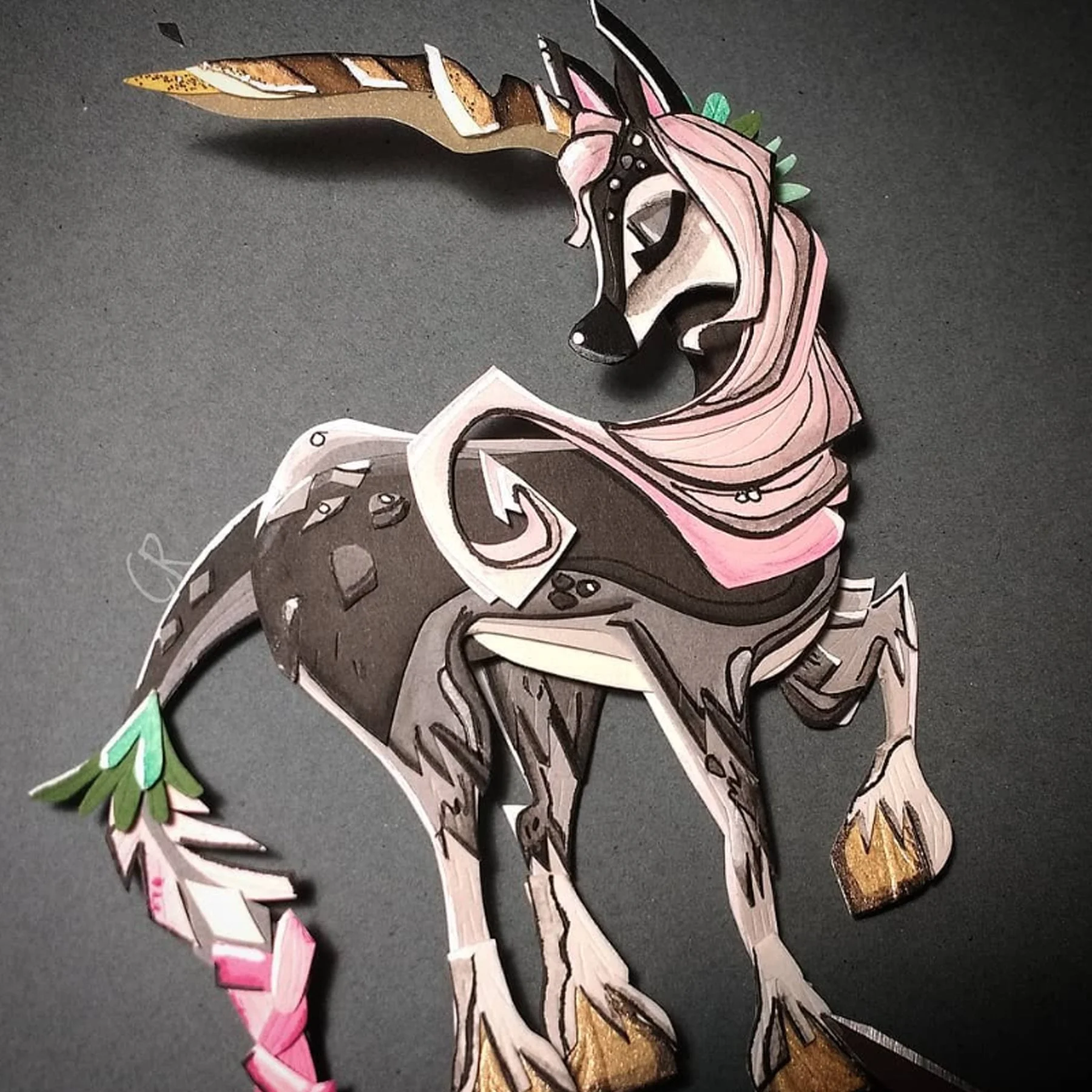 3D Cut Paper Unicorn