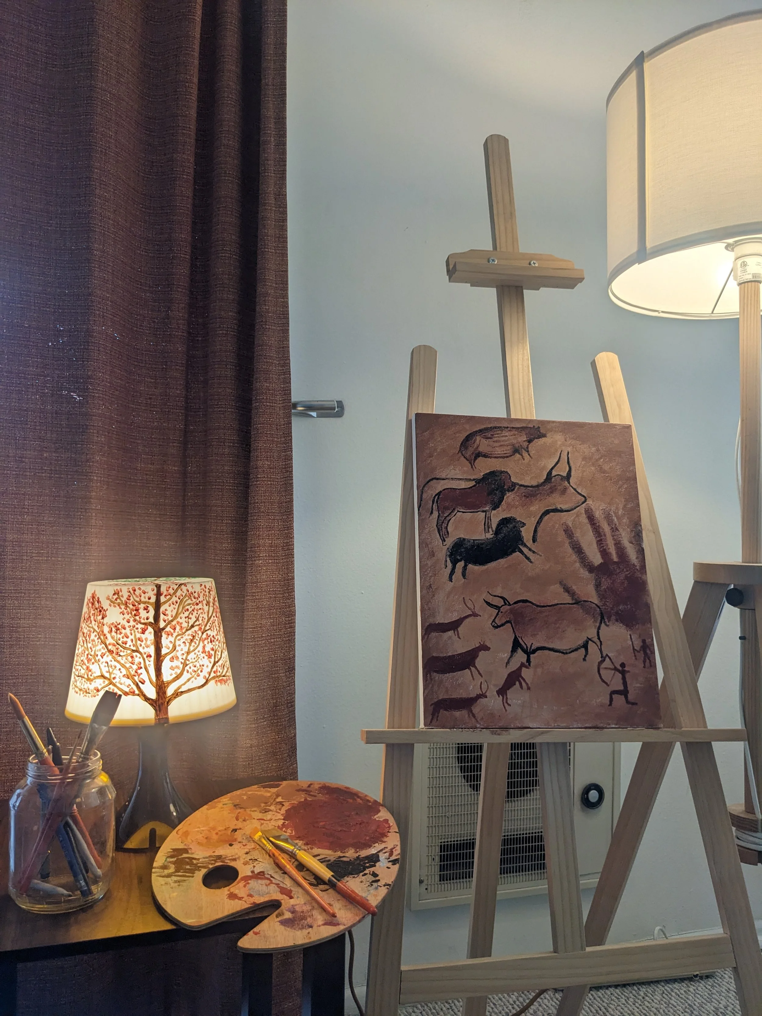 'Continuum' - acrylic on canvas
'The circle of light' - acrylic on lamp

Two of my projects in Creative Process II