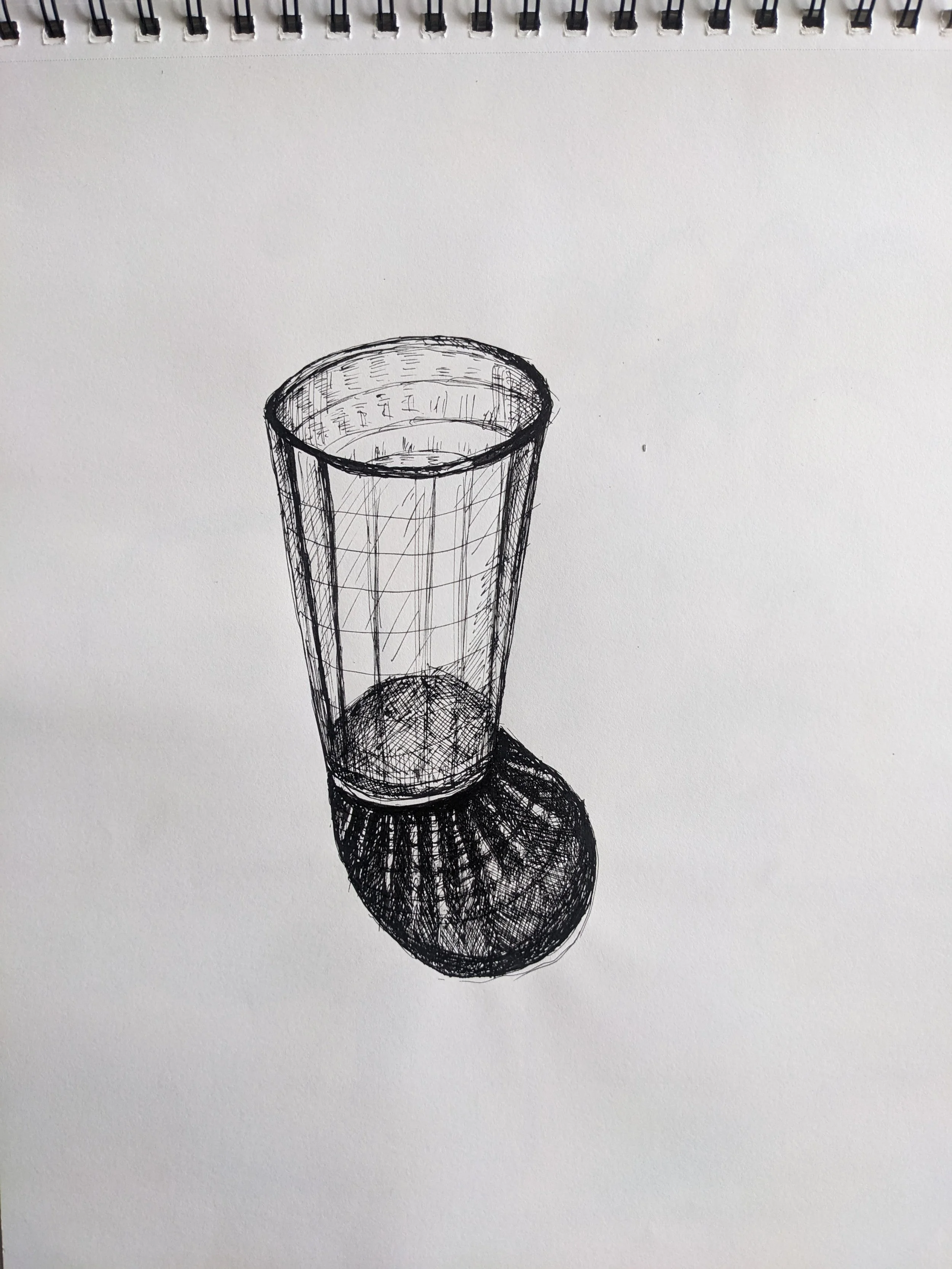 'Speed painting light with ink'. Ink really strikes a contrast that is hard to match. Even such a simple object like a glass looks like coming out of the paper
