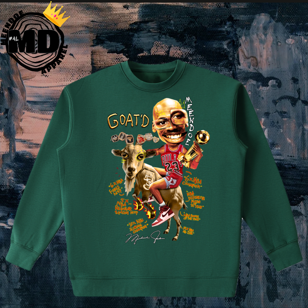 "GOAT'D" Heavyweight Essentials Sweatshirt (Red/Gold Font)