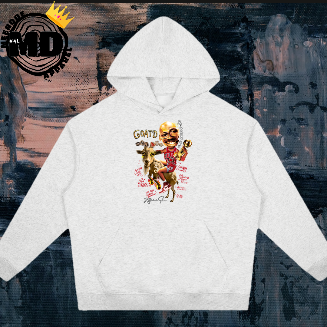 "GOAT'D" Drop-Shoulder Essentials Hoodie (Red Font)