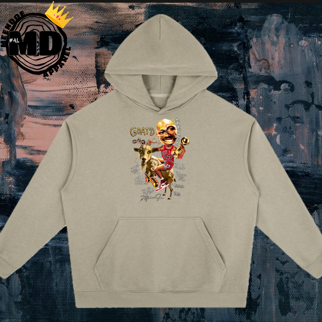 "GOAT'D" Drop-Shoulder Essentials Hoodie (White Font)