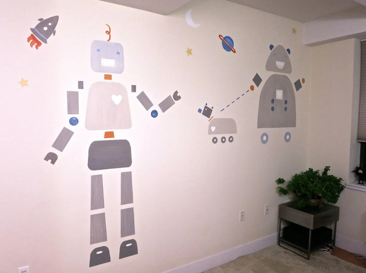 Robot Mural for Child's Room, NYC