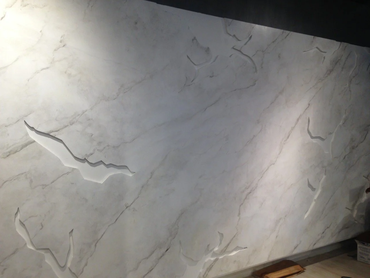 Faux Carrara Marble Wall, Retail Space NYC