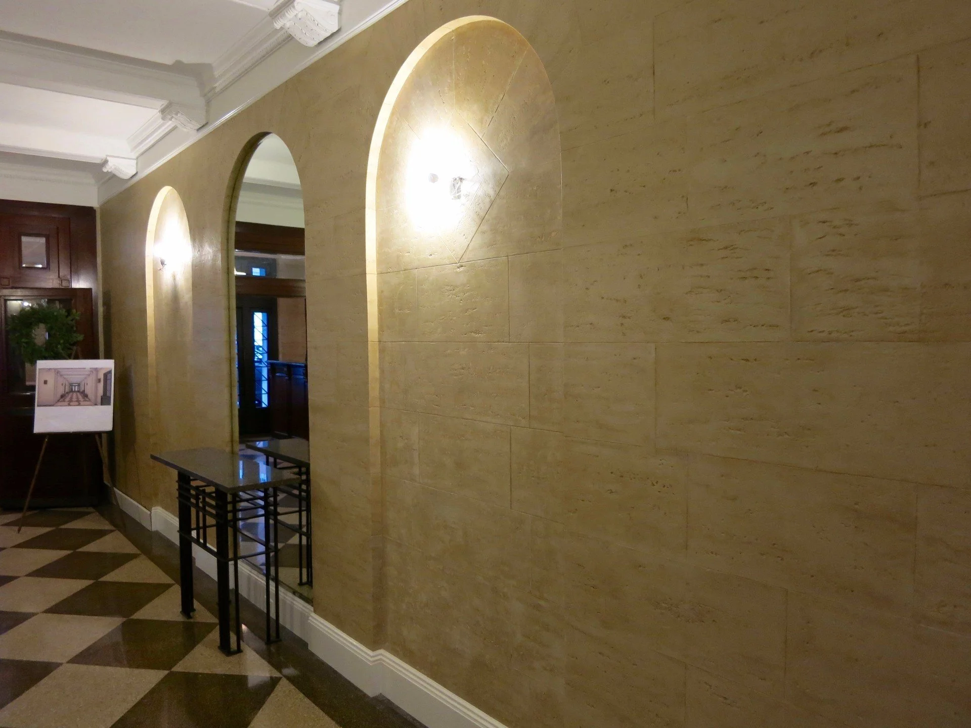 Faux Travertine Stone Lobby, NYC