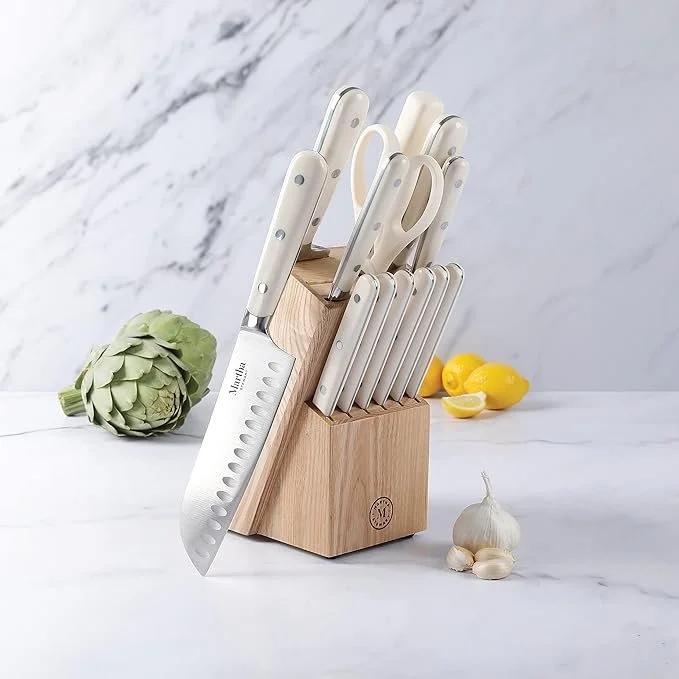 Martha Stewart 14 Piece Carbon Stainless Steel Cutlery Knife Block