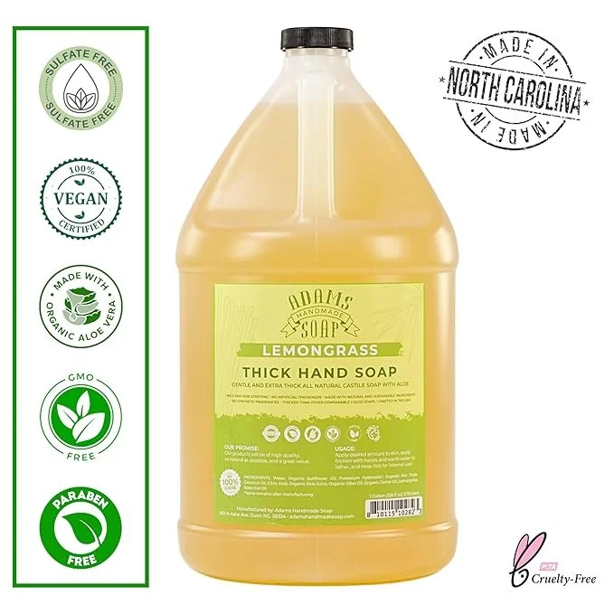 Adams Handmade Organic Castile Soap - Lemongrass