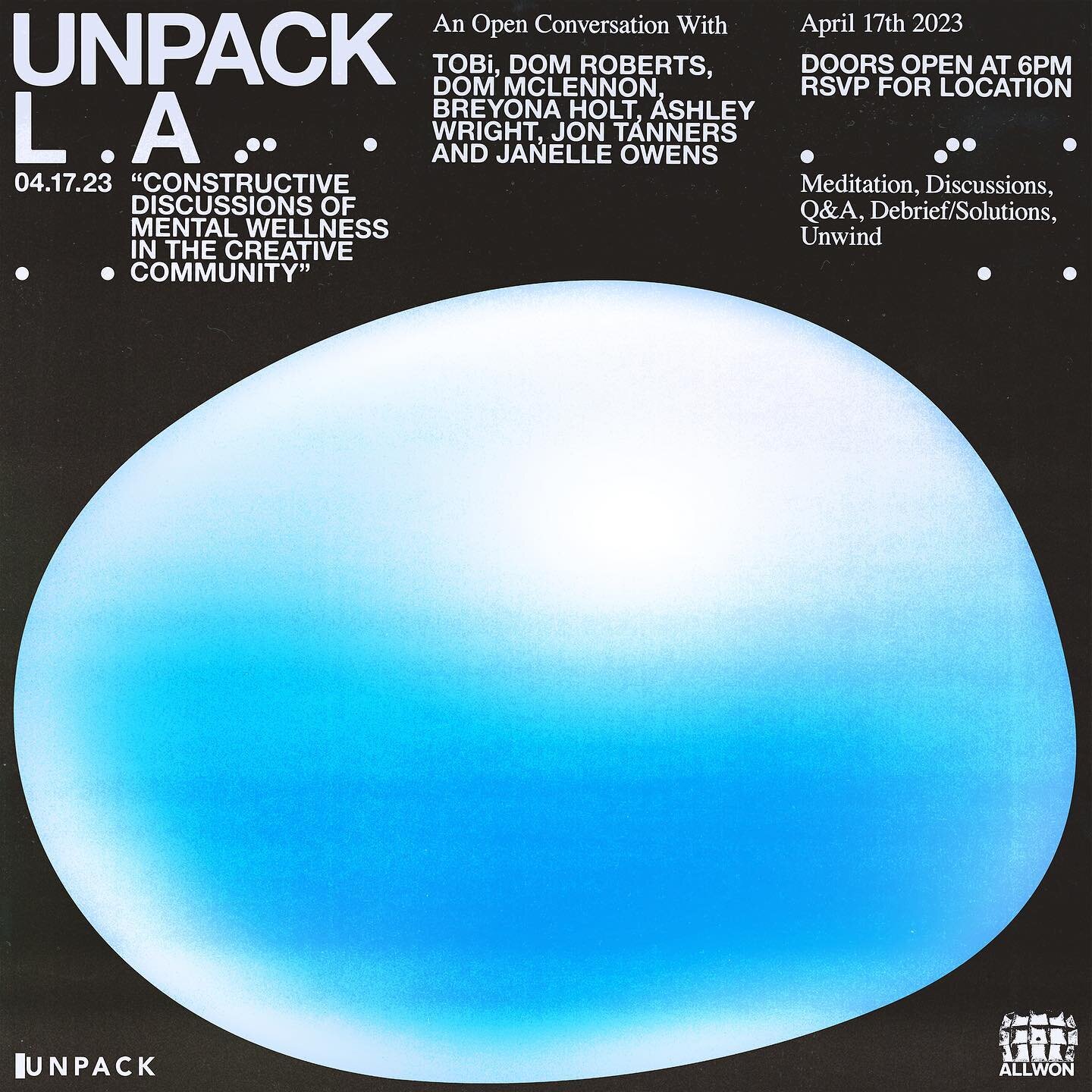 The world put a hold on something special we started years ago, but we are thankful to be back doing the work around mental wellness in the creative space. UNPACK LA, April 17th. RSVP link in bio.