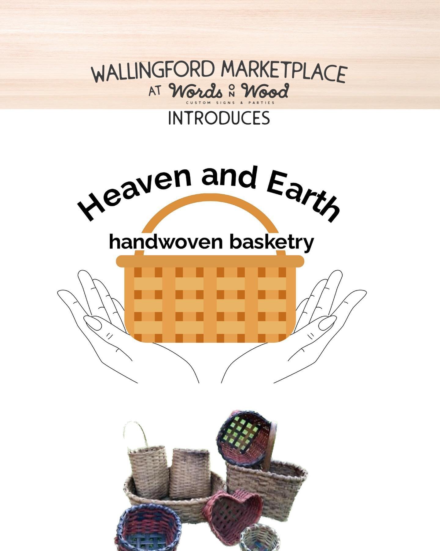 We are so excited to announce that Heaven and Earth hand woven basketry @hevenearth will be part of the Wallingford Marketplace! Heaven and Earth is bringing Wallingford Marketplace a collection of gorgeous and practical handwoven baskets of all shap