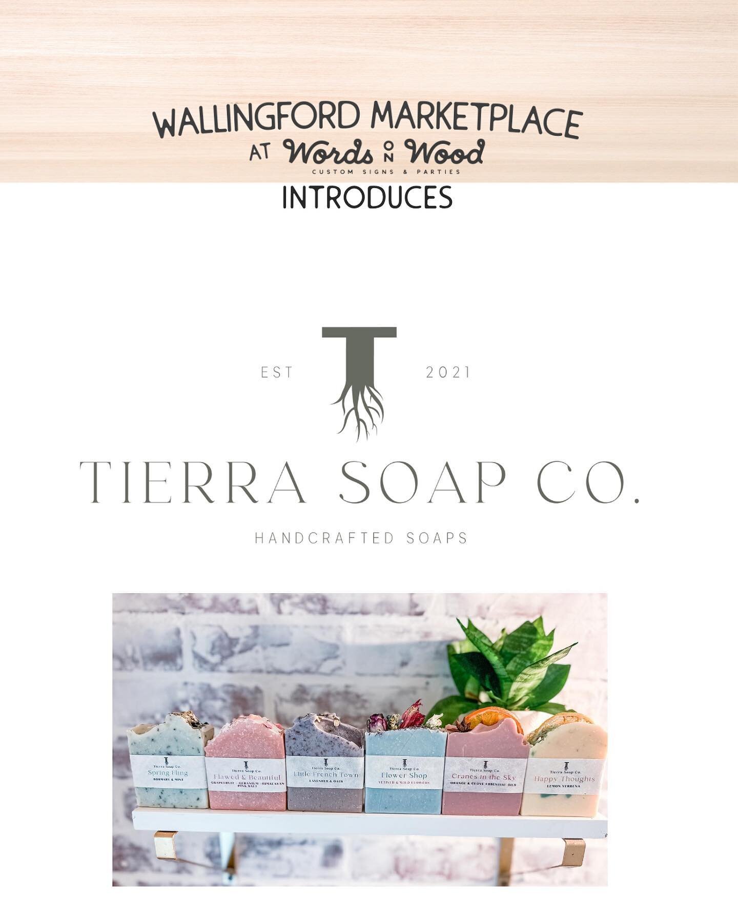 We are so excited to announce that Tierra Soap Co. @tierrasoapco will be part of the Wallingford Marketplace! Tierra Soap Co. is bringing Wallingford Marketplace their collection of handcrafted soaps, all of which contain real ingredients from the ea