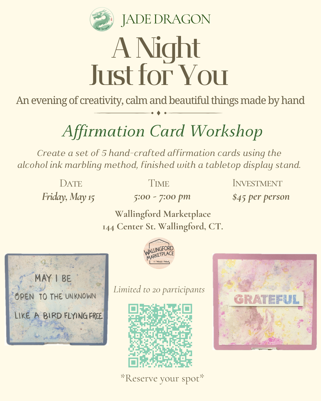 Affirmation Card Workshop hosted by Jade Dragon Studio
