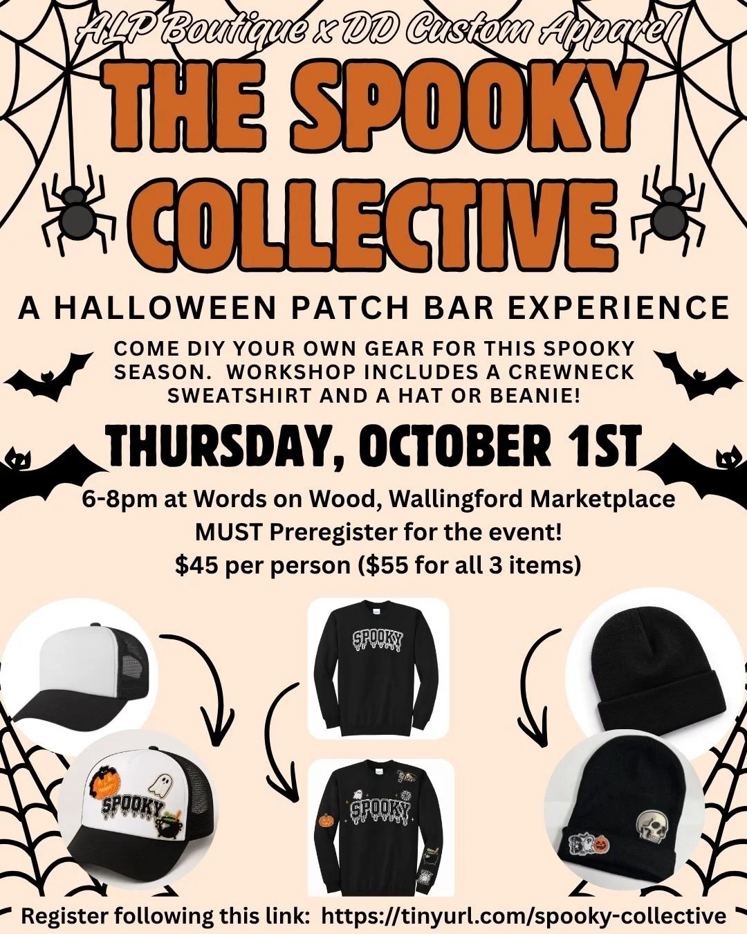 Spooky Patch Bar Experience hosted by ALP Boutique and DD Custom Apparel