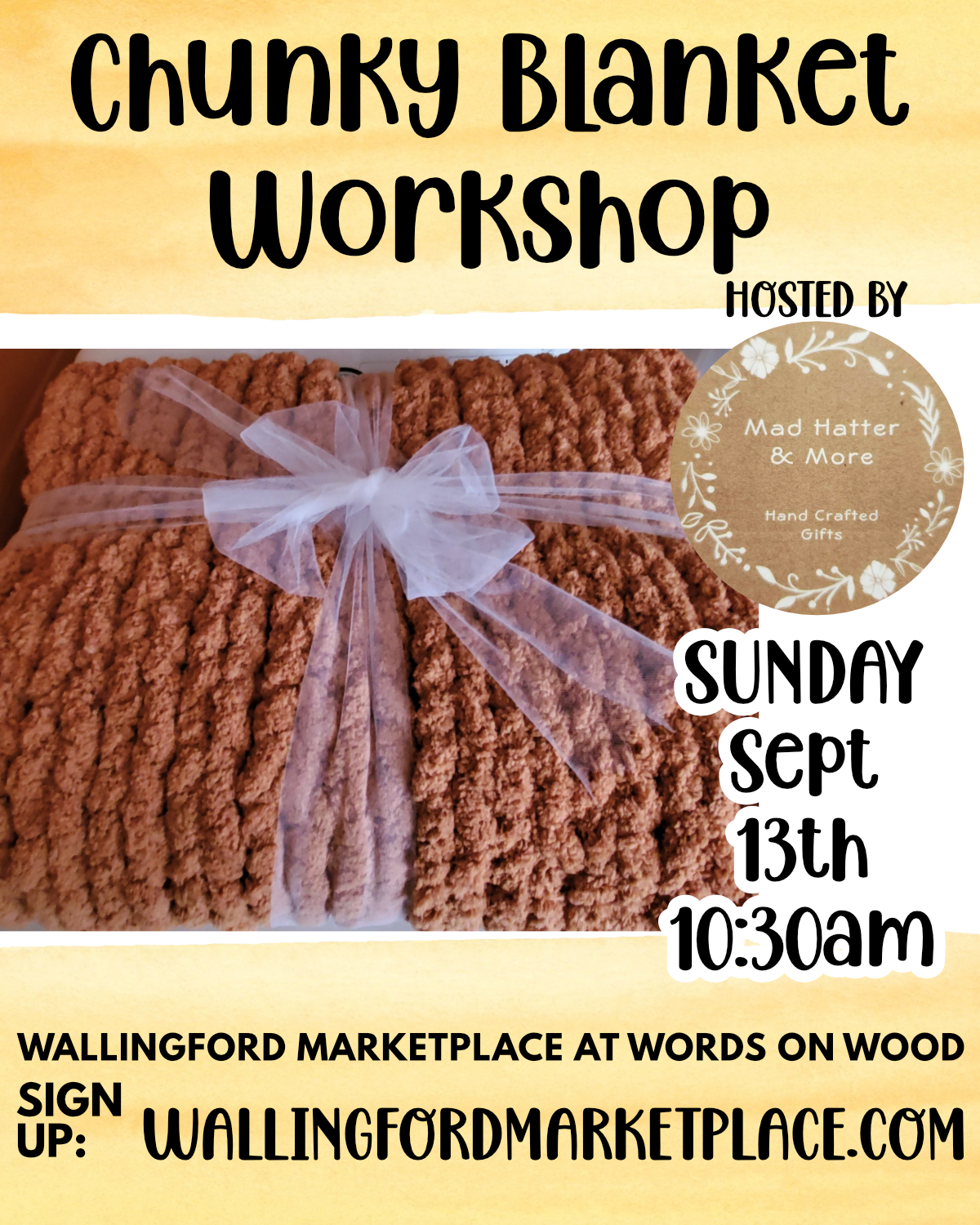 Chunky Blanket workshop hosted by Mad Hatter & More