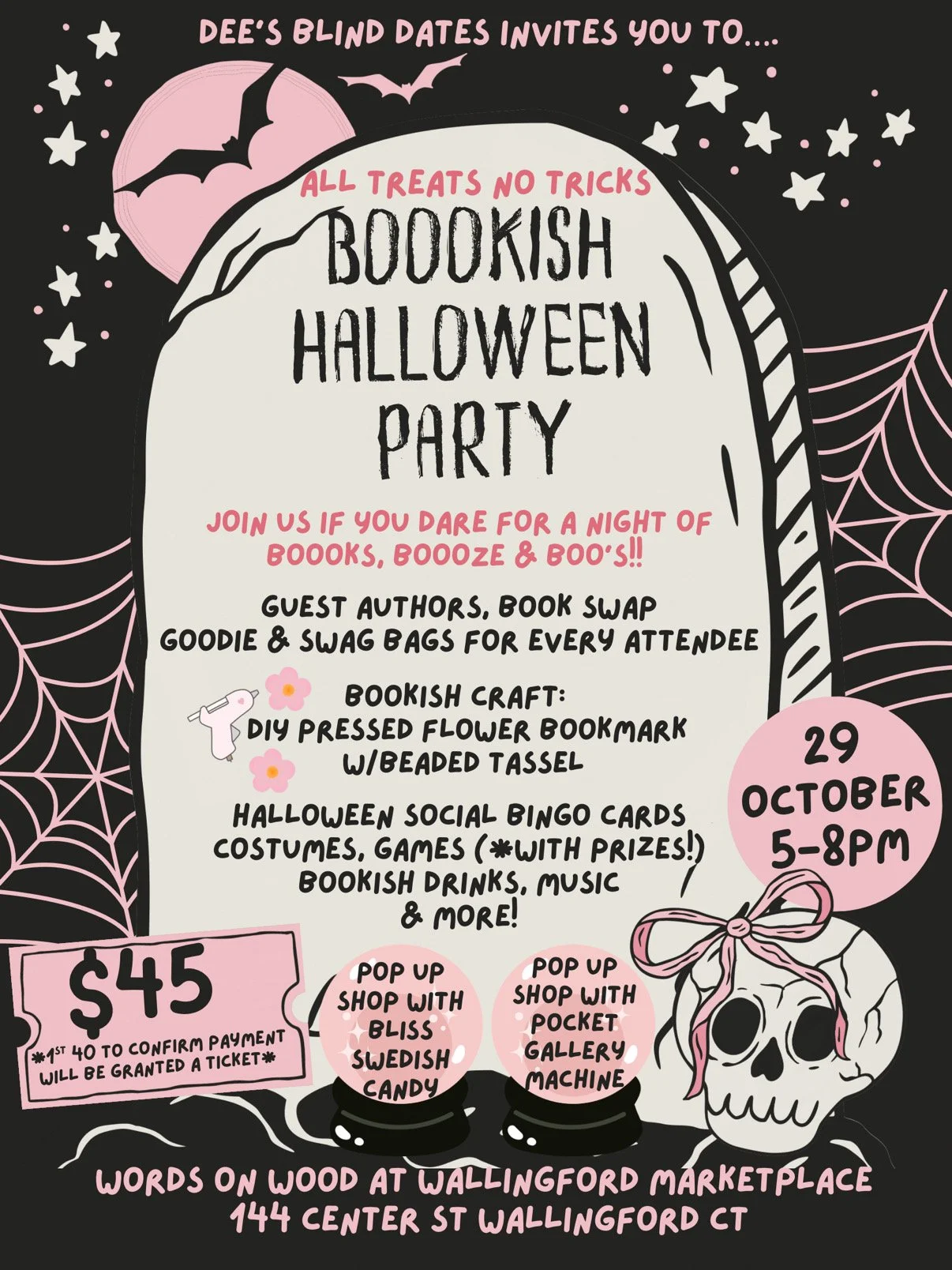 Bookish Halloween Party hosted by Dee's Blind Dates (ticketed event)