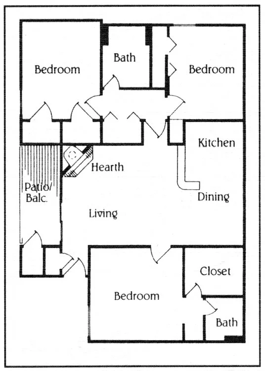 Three bedroom — River Oaks Apartments
