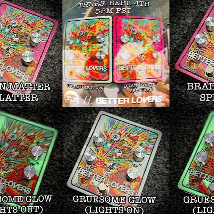 Drops tomorrow (Sept 4th) at 3pm PST! www.spookyvibesfx.com. Swipe for photos of the two finishes. Brain Matter Splatter is a pink sparkle. Gruesome Glow (the last two pictures) is an off-white with the lights on and glows in the dark with the lights