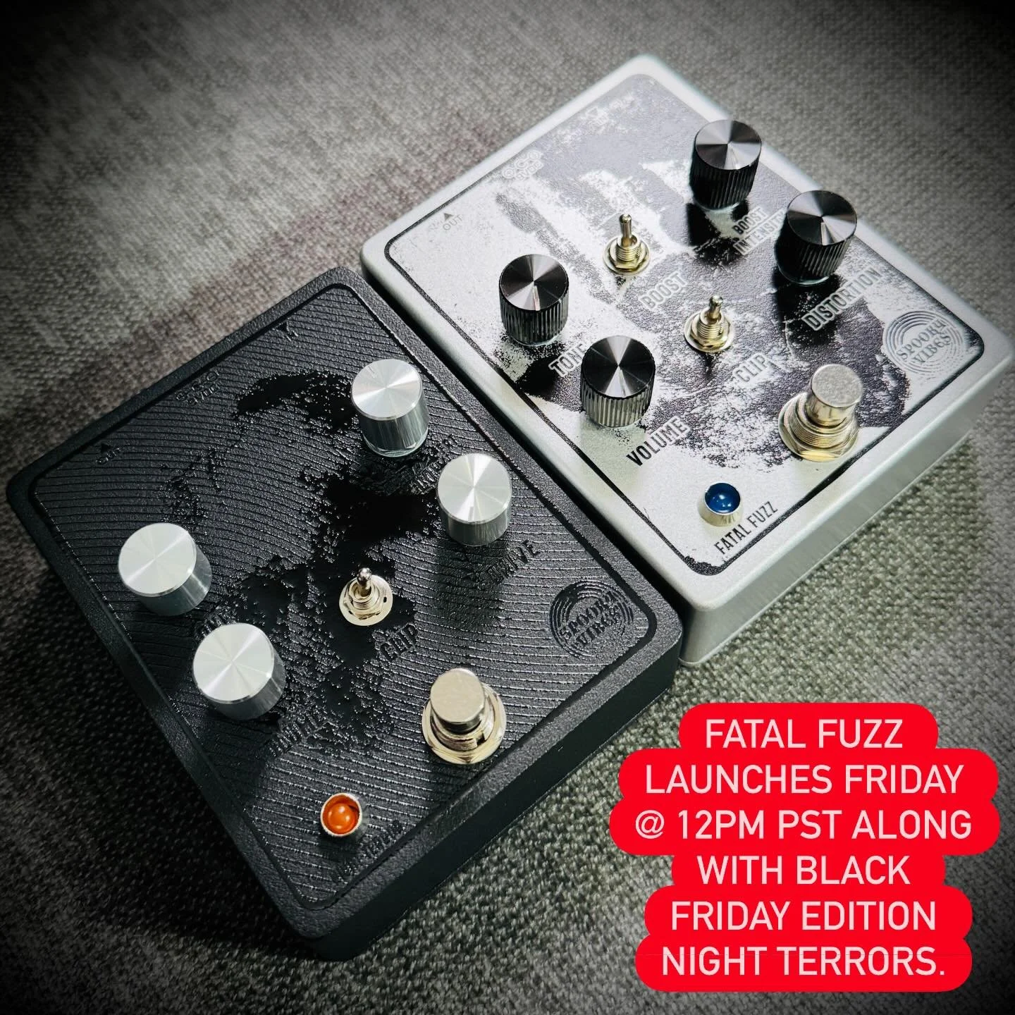 The second pedal in the Spooky Vibes lineup is here. The Fatal Fuzz brings everything from pure chaos to subtle 90s garage vibes. My take on a Russian fuzz with an added scooped boost for additional intensity. I&rsquo;ll drop a demo this week prior t