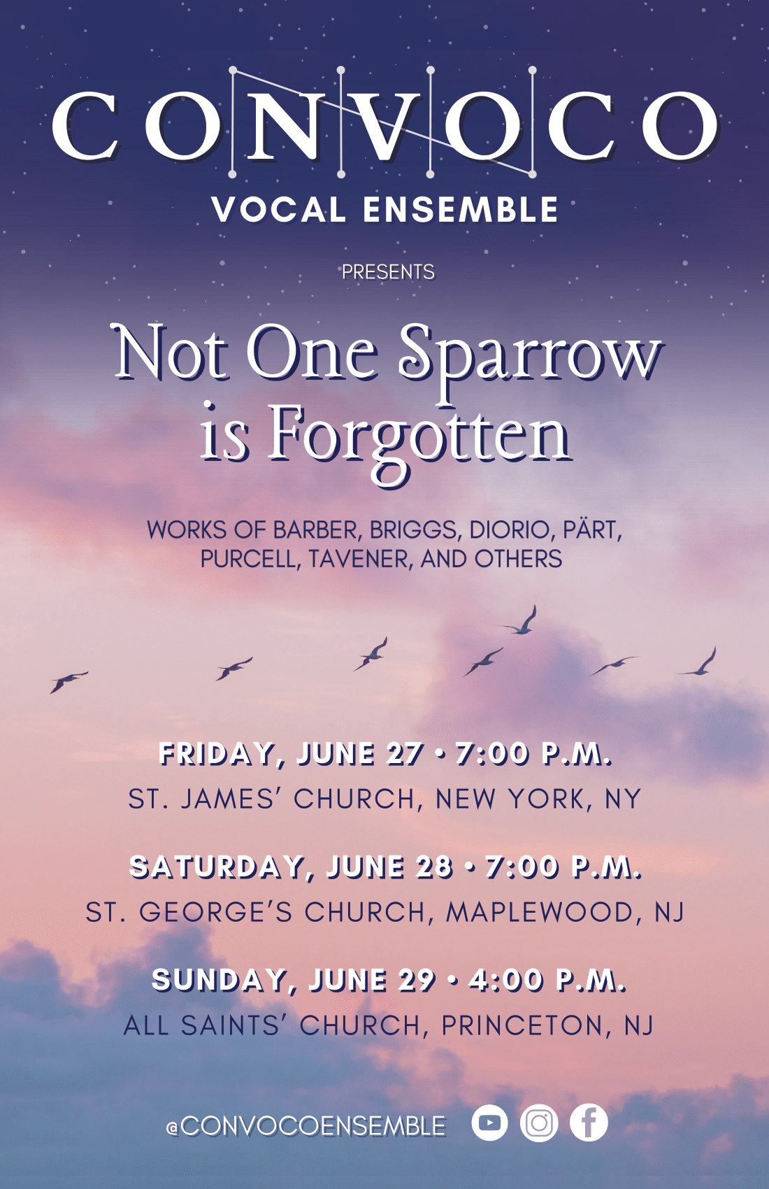 Convoco - Not One Sparrow is forgotten tour
