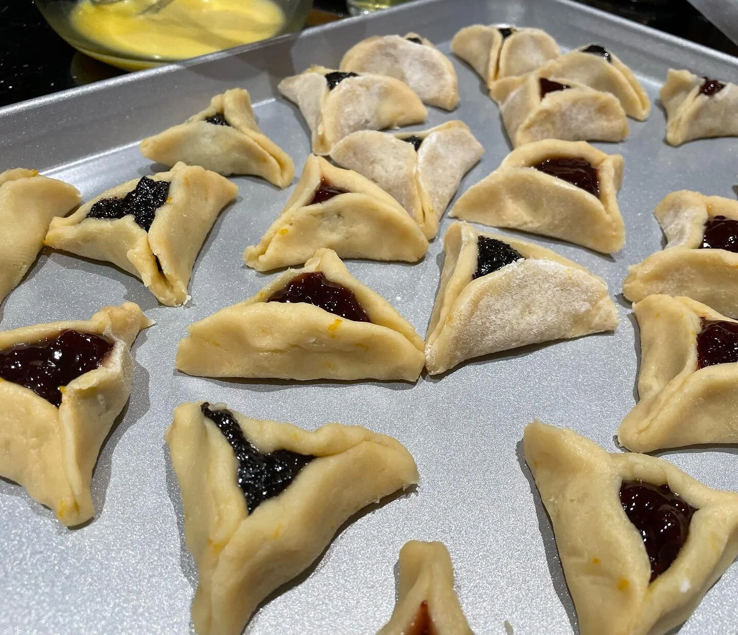 We be baking! 
#hamantaschen #cookies