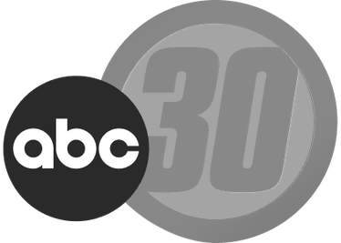 ABC 30 and 30 logos in black and gray
