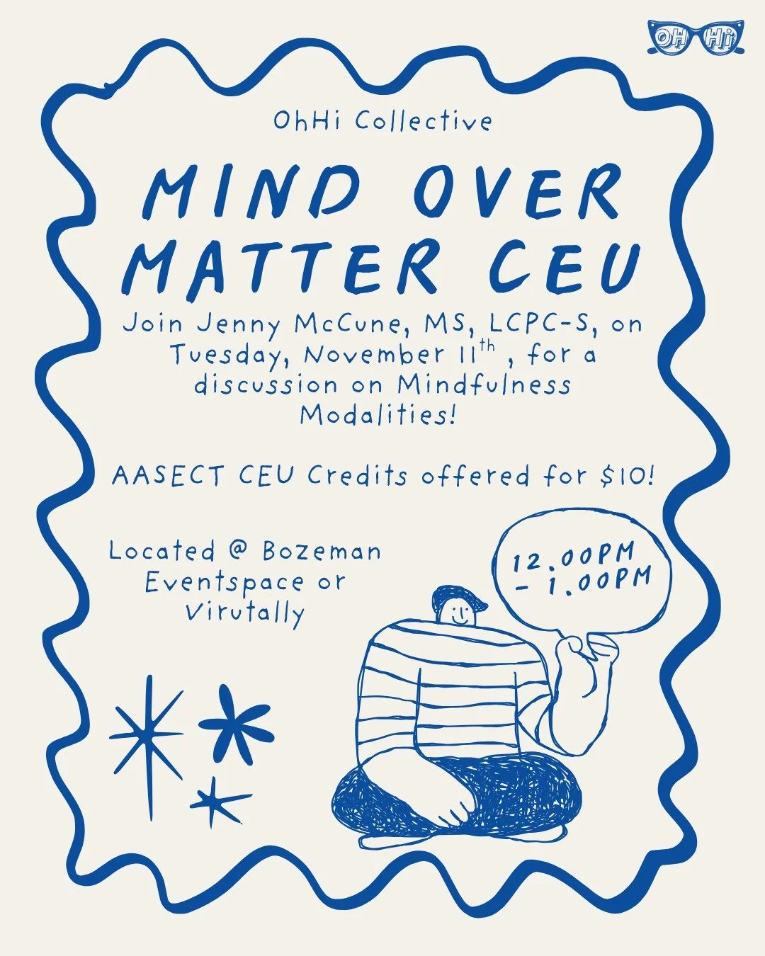 Join us for Mind Over Matter: Mindfulness Modalities, a Lunch &amp; Learn all about practical mindfulness tools to support grounding, regulation, and deeper presence &mdash; for both you and your clients.

✨ Free to attend | $10 for AASECT CEUs

Regi