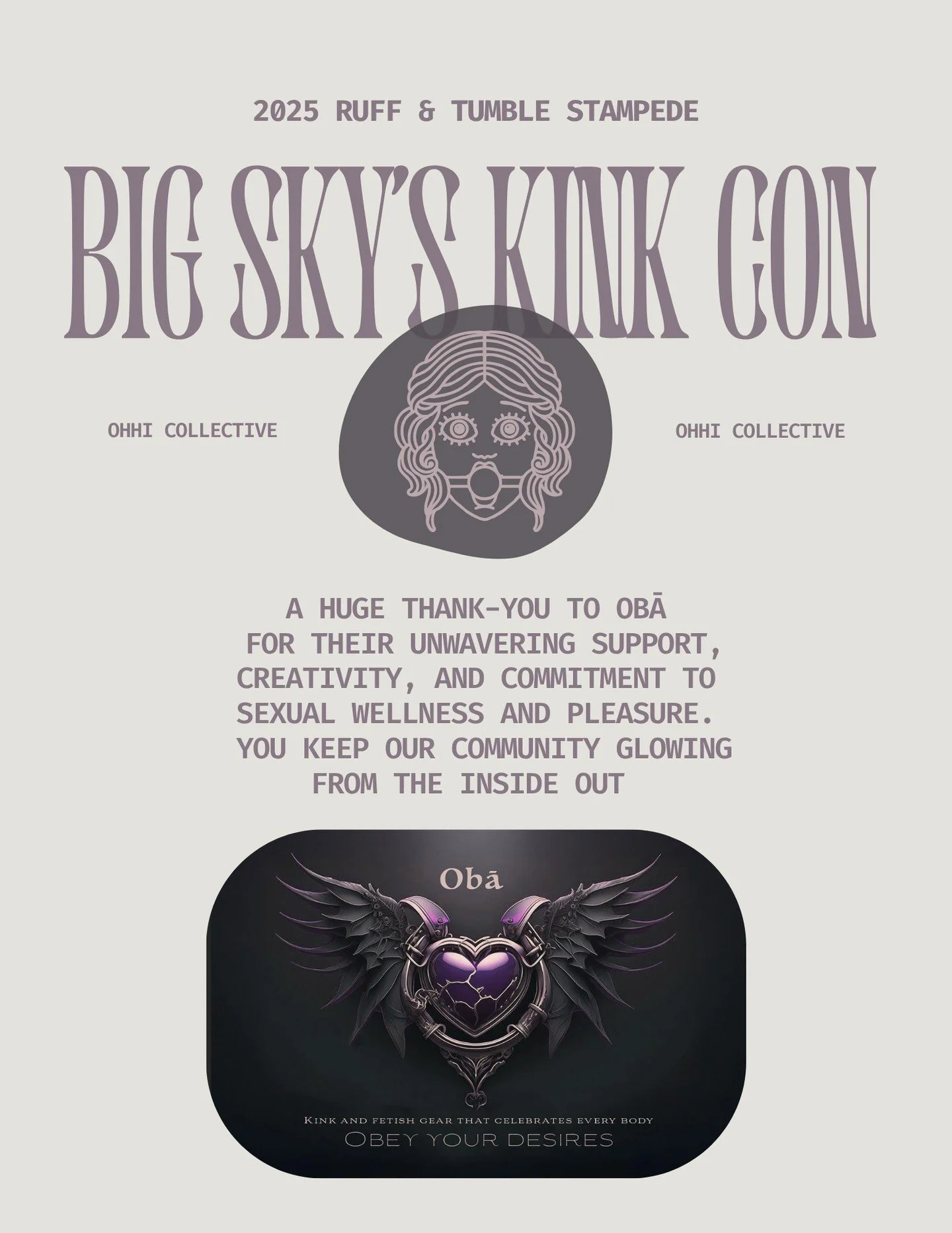 One big final thank you to our incredible main sponsors of our Ruff &amp; Tumble: Big Sky's Kink Con! This weekend of connection and community magic wouldn&rsquo;t have been possible without your generous support and belief in what we do. We&rsquo;re