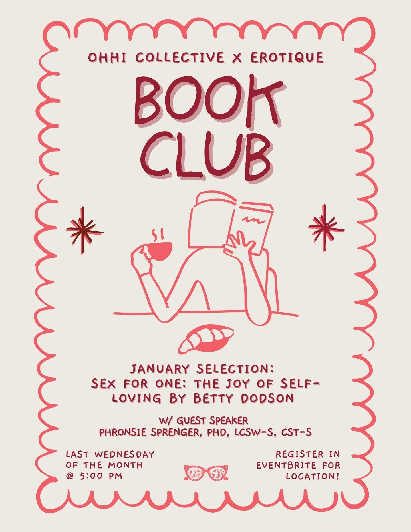 BOOK CLUB IS BACK! 

Join OhHi Collective, Erotique, and guest speaker Phronsie Sprenger, PhD, LCSW-S, CST-S for January&rsquo;s book club pick: Sex for One by Betty Dodson. 

We&rsquo;re diving into self-pleasure, shedding shame, and celebrating mas